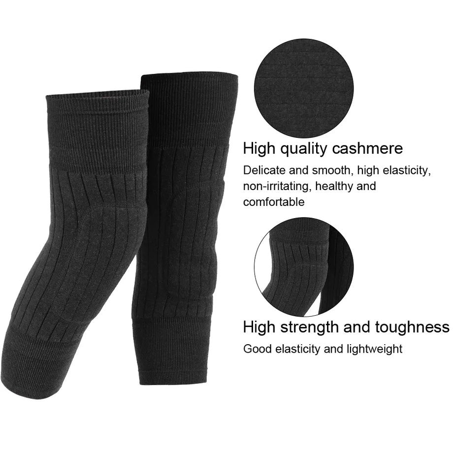 Knee Warmer Woolen Blend Thermal Leg Warmers (1 Pair) - Unisex Elastic Knee Pads for Men & Women