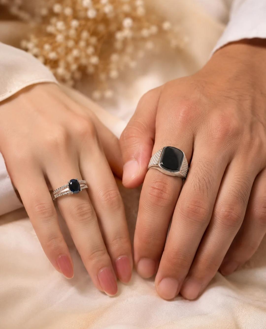 Romantic Matching Couple Rings –   high-quality Italian